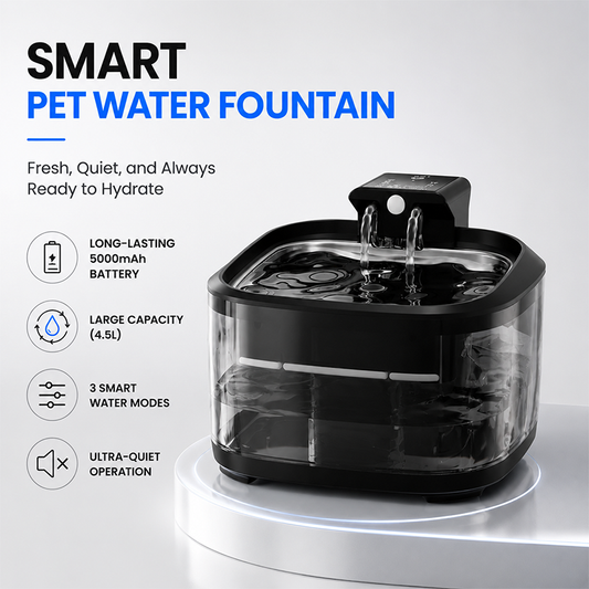 4.5L large capacity wireless pet water fountain for cats and dogs long lasting water supply