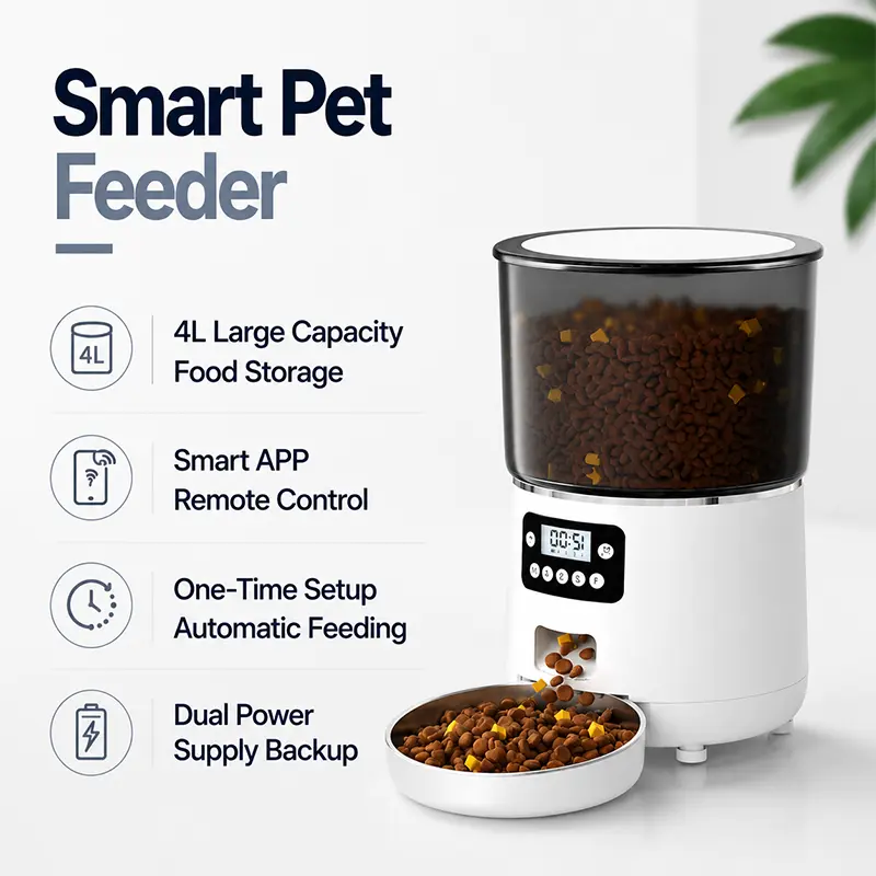 4L Smart feeder with remote feeding anytime anywhere