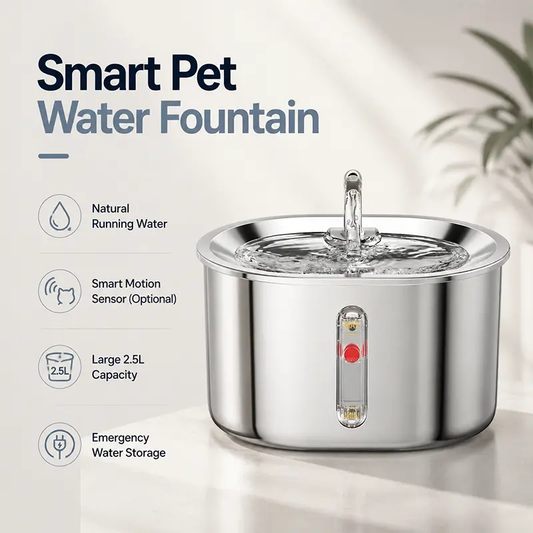 Quiet cat water dispenser with premium stainless steel construction