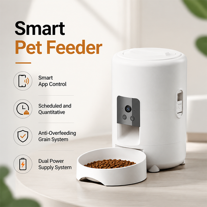 Intelligent Pet Feeder With Timed & APP WiFi Remote Control Feeding For Cats And Dogs