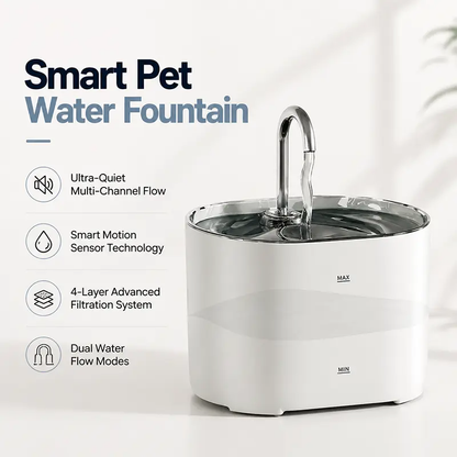 Automatic pet water dispenser with silent pump and healthy drinking water design