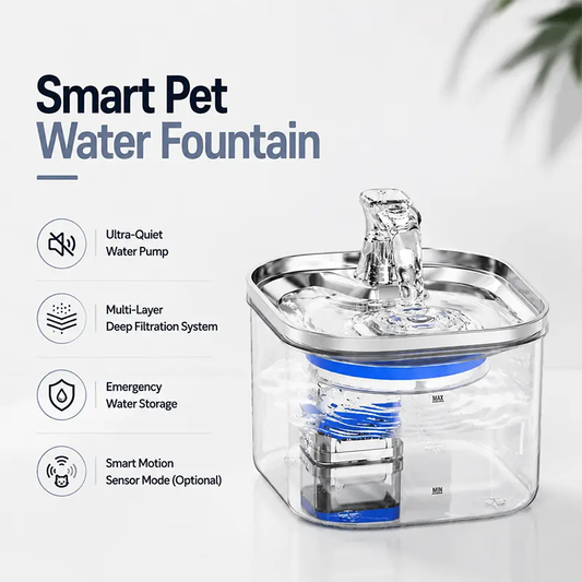 Smart water fountain for cats with hair filtering and impurity removal