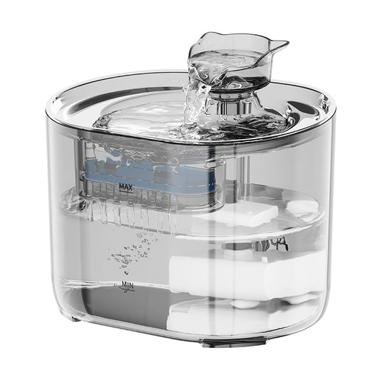 Transparent water level smart pet fountain for easy monitoring design