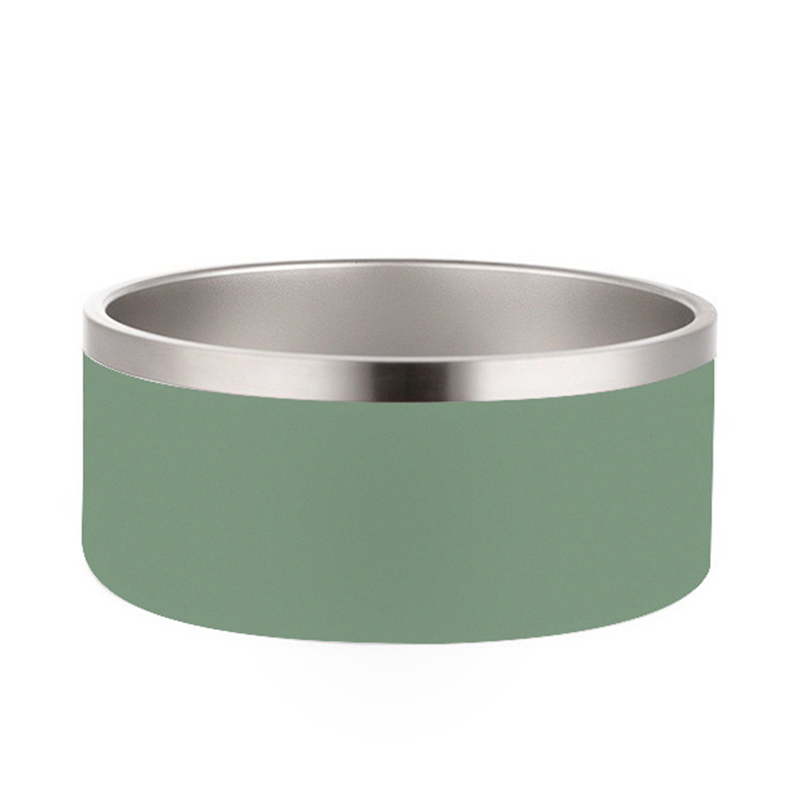 PETSMEN 304 Stainless Steel Pet Food Feeding Bowl Double Layered Thickened With Silicone Bottom Anti-Slip Drinking Water Bowl For Cat And Dog