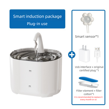 PETSMEN 2.2L Intelligent Pet Water Dispenser Cat Dual Filtration Live Water Automatic Water Fountain Smart Electric Feeding Water Bowl For Cat And Dog