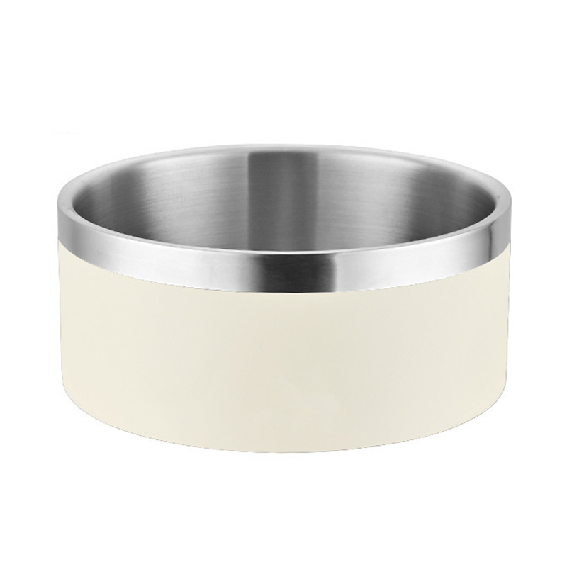 PETSMEN 304 Stainless Steel Pet Food Feeding Bowl Double Layered Thickened With Silicone Bottom Anti-Slip Drinking Water Bowl For Cat And Dog