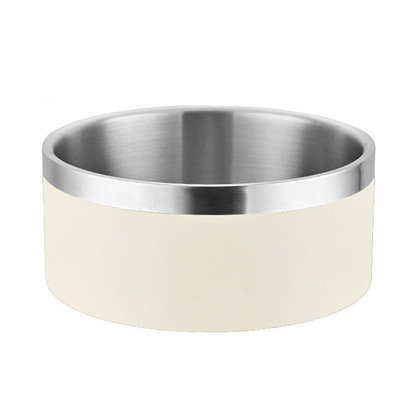 PETSMEN 304 Stainless Steel Pet Food Feeding Bowl Double Layered Thickened With Silicone Bottom Anti-Slip Drinking Water Bowl For Cat And Dog