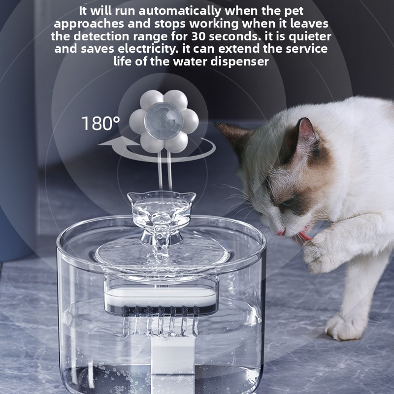 PETSMEN Cat Water Dispenser With Automatic Circulation Flowing Water New Smart Pet Water Fountain With Filtered Water Bowl Silent