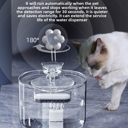 PETSMEN Cat Water Dispenser With Automatic Circulation Flowing Water New Smart Pet Water Fountain With Filtered Water Bowl Silent