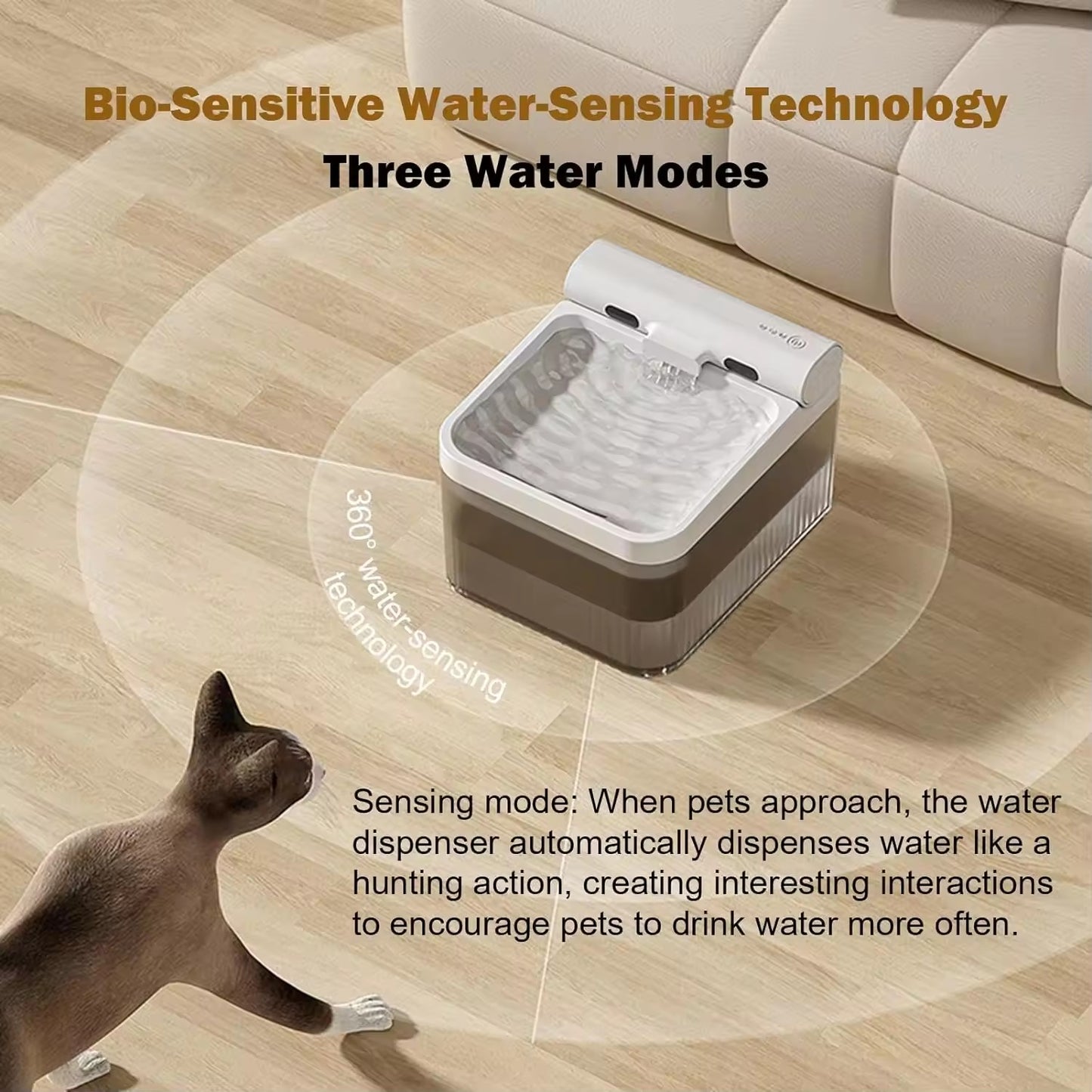 PETSMEN 3L 1800mAh Smart Pet Water Dispenser Automatic Electric Cat Circulation Water Fountain Super Silent Intelligent Wireless Induction Filtration Water Dispenser