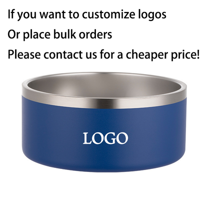 PETSMEN 304 Stainless Steel Pet Food Feeding Bowl Double Layered Thickened With Silicone Bottom Anti-Slip Drinking Water Bowl For Cat And Dog