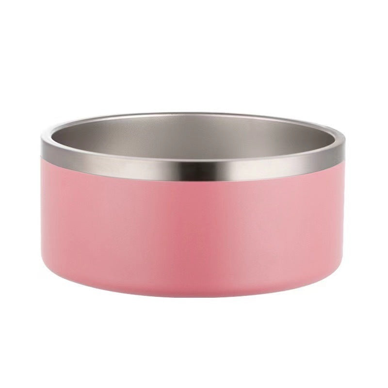 PETSMEN 304 Stainless Steel Pet Food Feeding Bowl Double Layered Thickened With Silicone Bottom Anti-Slip Drinking Water Bowl For Cat And Dog