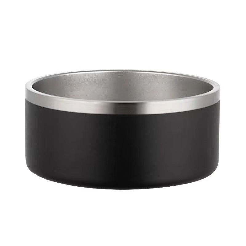 PETSMEN 304 Stainless Steel Pet Food Feeding Bowl Double Layered Thickened With Silicone Bottom Anti-Slip Drinking Water Bowl For Cat And Dog