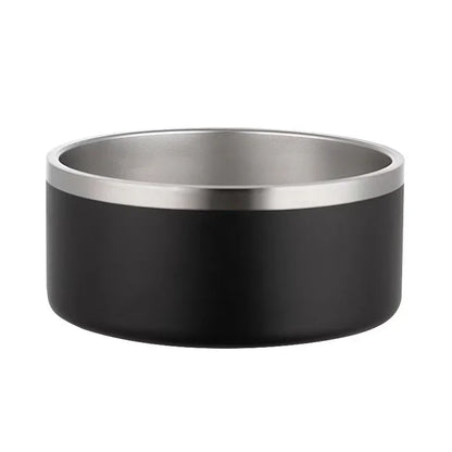 PETSMEN 304 Stainless Steel Pet Food Feeding Bowl Double Layered Thickened With Silicone Bottom Anti-Slip Drinking Water Bowl For Cat And Dog