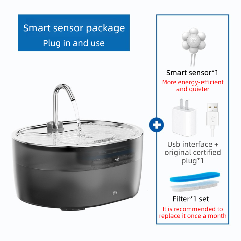 automatic cat water fountain with smart sensor outlet water