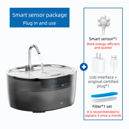 automatic cat water fountain with smart sensor outlet water