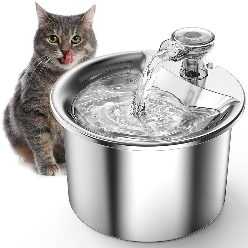 PETSMEN Automatic Smart Pet Water Fountain With 2L Capacity For Cats Intelligent Stainless Steel Water Dispenser With Multi-Filtration System