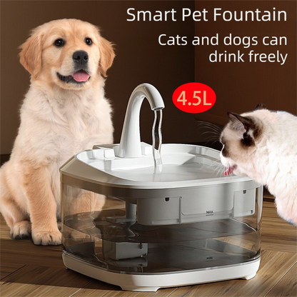 PETSMEN Large Capacity 4.5L Dog Cat Smart Water Fountain With Ultra-Quiet Pump Automatic Water Dispenser For Pets