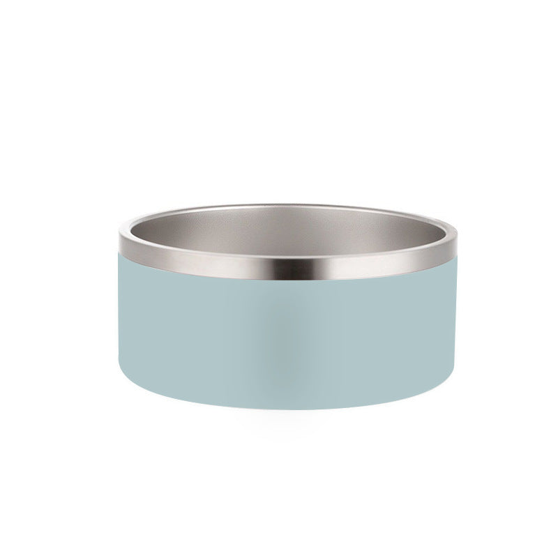 PETSMEN 304 Stainless Steel Pet Food Feeding Bowl Double Layered Thickened With Silicone Bottom Anti-Slip Drinking Water Bowl For Cat And Dog