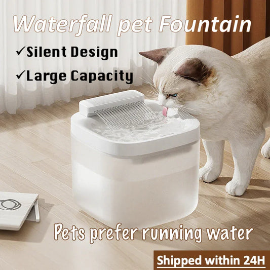 Smart pet water fountain with circulating filtration system for cats and dogs