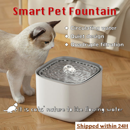 PETSMEN 3L Large Capacity Smart Pet Water Dispenser With Automatic Filtration Circulating Flow Intelligent Electric Water Fountain For Cats And Dogs