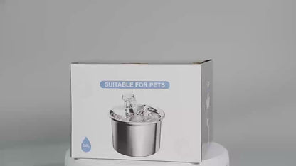 PETSMEN Automatic Smart Pet Water Fountain With 2L Capacity For Cats Intelligent Stainless Steel Water Dispenser With Multi-Filtration System