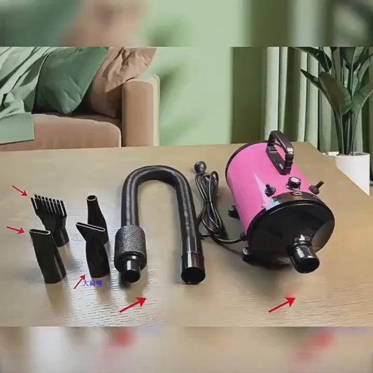 PETSMEN High Power Pet Hair Dryer Adjustable Temperature Infinite Speed Regulation Adjustable Air Flow Pet Water Air Blower Dryer Cat Dryer For Dog