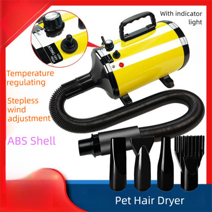 PETSMEN High Power Pet Hair Dryer Adjustable Temperature Infinite Speed Regulation Adjustable Air Flow Pet Water Air Blower Dryer Cat Dryer For Dog
